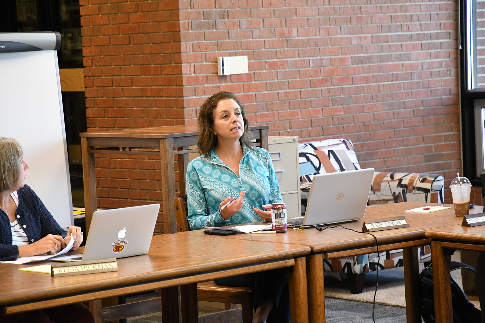 Jessica Brink at Sheldon School Board
